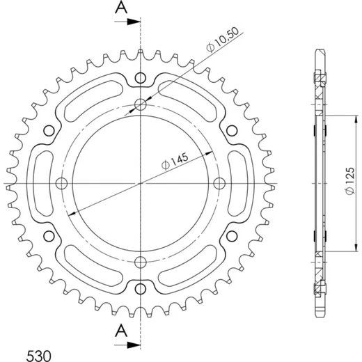 Stealth-Rear Sprocket / Chain Wheel Supersprox 530/47t blue 30657B47