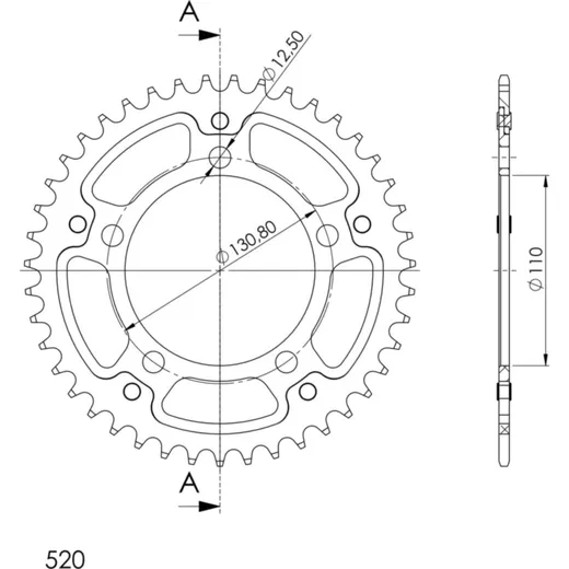 Stealth-Rear Sprocket / Chain Wheel Supersprox 520/43t blue 35701B43