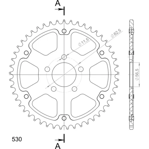 Stealth-Rear Sprocket / Chain Wheel Supersprox 530/49t silver 37081V49