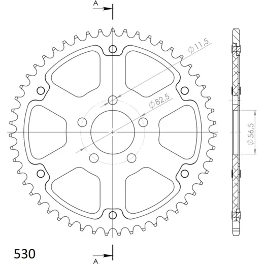 Stealth-Rear Sprocket / Chain Wheel Supersprox 530/51t orange