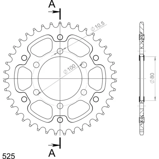 Stealth-Rear Sprocket / Chain Wheel Supersprox 525/41t black 92666K41
