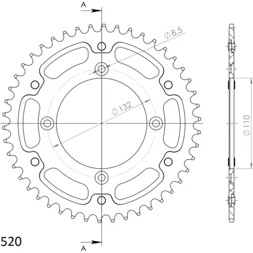 Stealth-Rear Sprocket / Chain Wheel Supersprox 520/46t orange 71307O46