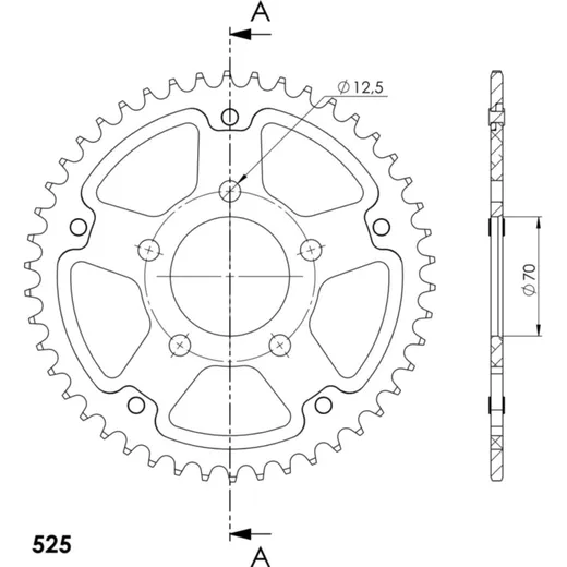 Stealth-Rear Sprocket / Chain Wheel Supersprox 525/46t blue 35710B46