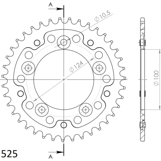 Stealth-Rear Sprocket / Chain Wheel Supersprox 525/39t black 50614K39
