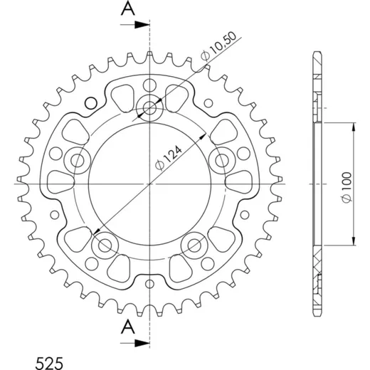Stealth-Rear Sprocket / Chain Wheel Supersprox 525/41t black 50614K41