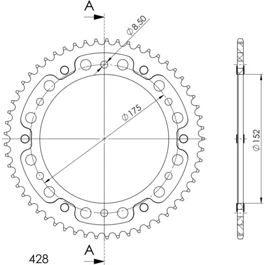 Stealth-Rear Sprocket / Chain Wheel Supersprox/57t gold