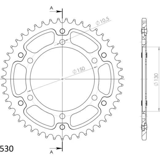 Stealth-Rear Sprocket / Chain Wheel Supersprox 530/47t black