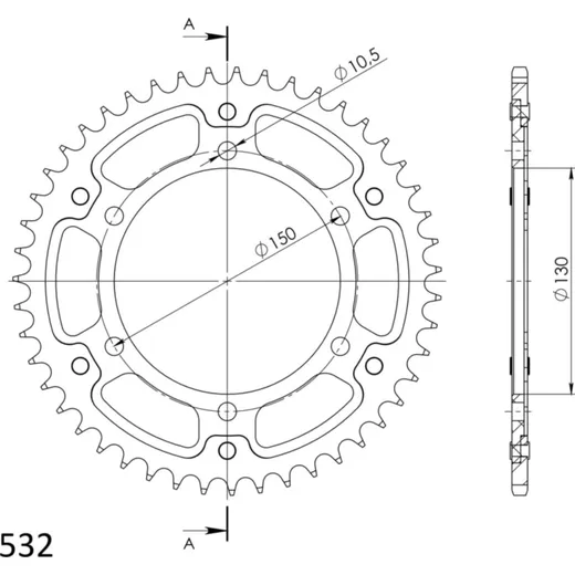 Stealth-Rear Sprocket / Chain Wheel Supersprox 532/47t blue