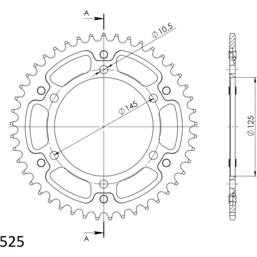 Stealth-Rear Sprocket / Chain Wheel Supersprox 525/45t blue 12603B45