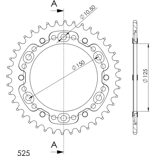 Stealth-Rear Sprocket / Chain Wheel Supersprox 525/40t orange