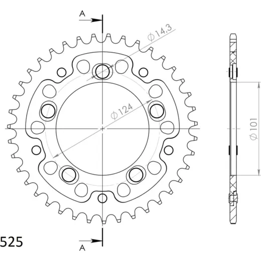 Stealth-Rear Sprocket / Chain Wheel Supersprox 525/39t orange