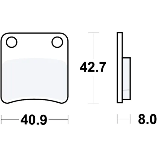 Brake pad standard TRW alternative: 7320533 for: Daelim SJ, SE, Tapo, MBK CS