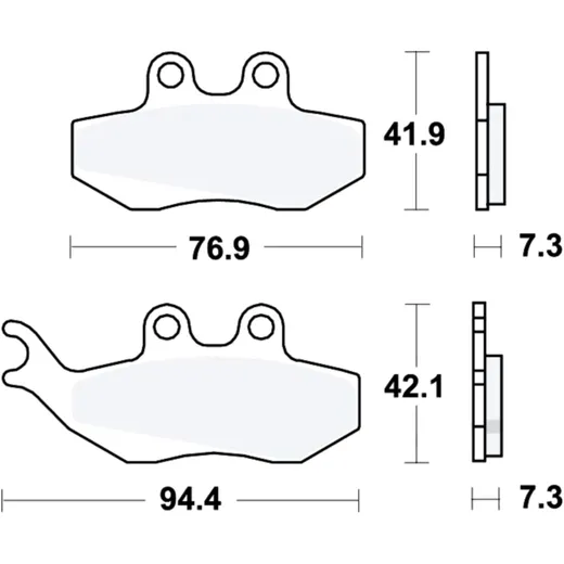 Bremsklotz Scooter TRW Alternative: 7320524 passend für: Derbi Senda, GP1, Mulhacen