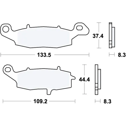 Bremsklotz Sinter TRQ TRW Alternative: 7321730 passend für: Kawasaki VN, ER - 6F, ER - 6N