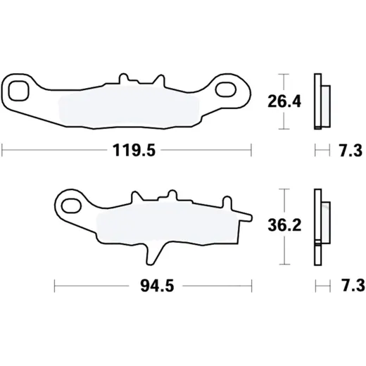 Brake pad sinter si TRW altn 7320583 for: Kawasaki KX, Suzuki RM