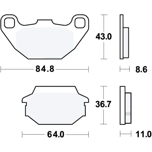 Bremsklotz Standard TRW Alternative: 7324080 passend für: Kymco Agility, People, Super 8