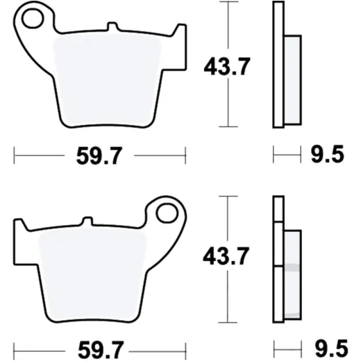 Brake pads sintered rsi TRW for: Honda CRF, CR, HM - Moto CRE - F, CRM - F, Derapage