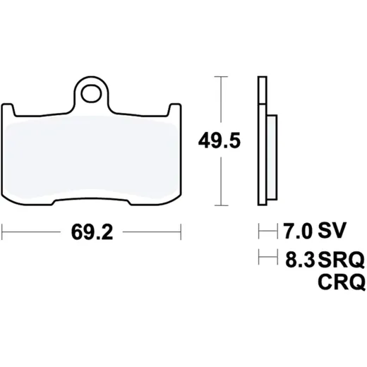Bremsklotz Carbon CRQ TRW passend für: Kawasaki Z, ZX - 9R, Indian Chief, Chieftain, Roadmaster