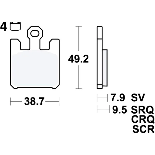 Brake pads carbon crq TRW luc for: Kawasaki ZX - 6R, ZX - 10R, ZX - 12R
