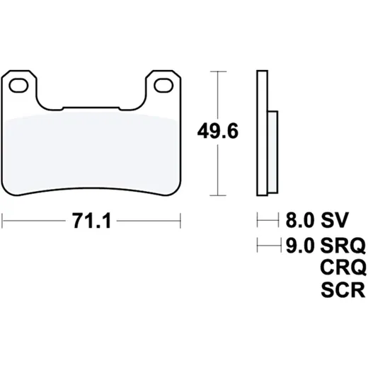 Bremsklotz Carbon CRQ TRW passend für: Kawasaki Z, Ninja, ZX - 10R