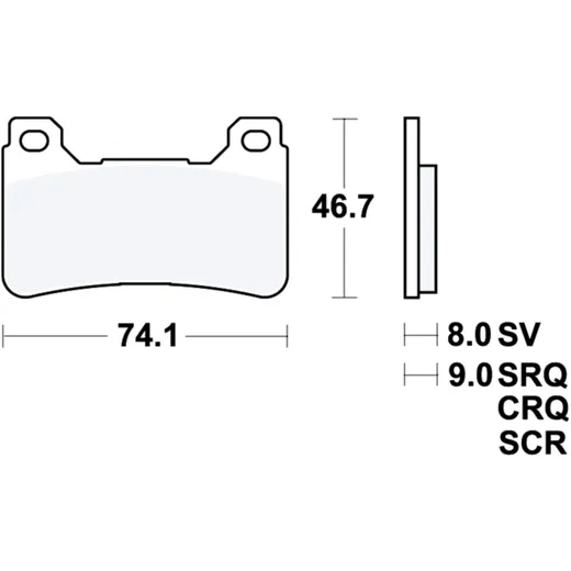 Bremsklotz Carbon CRQ TRW passend für: Honda CBR, CB, VFR