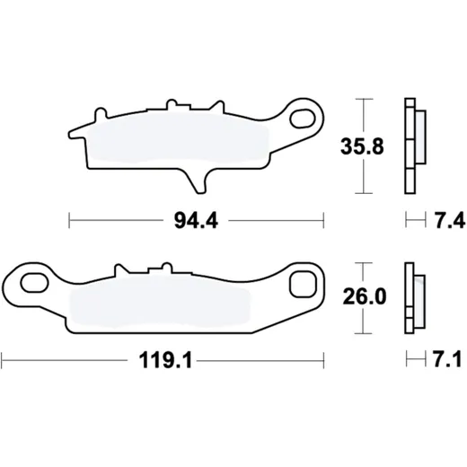 Brake pads sintered si TRW altn 7325707 for: Kawasaki KFX, KVF, Suzuki LT - V