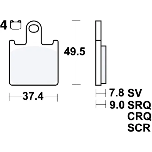 Bremsklotz Carbon CRQ TRW passend für: Kawasaki Z, ZX - 6R, ZZR