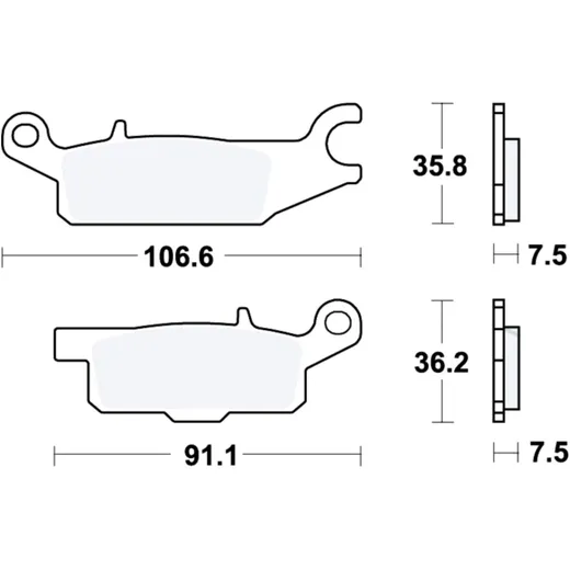 Brake pads sintered si TRW altn 7321227 for: Yamaha YFM