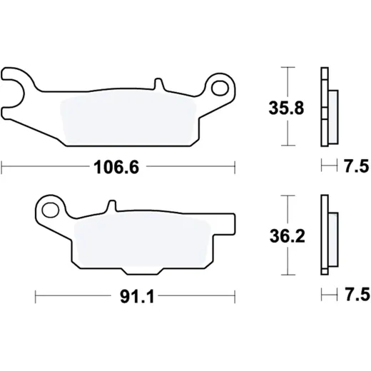 Bremsklotz Sinter SI TRW Alternative: 7321235 passend für: Yamaha YFM