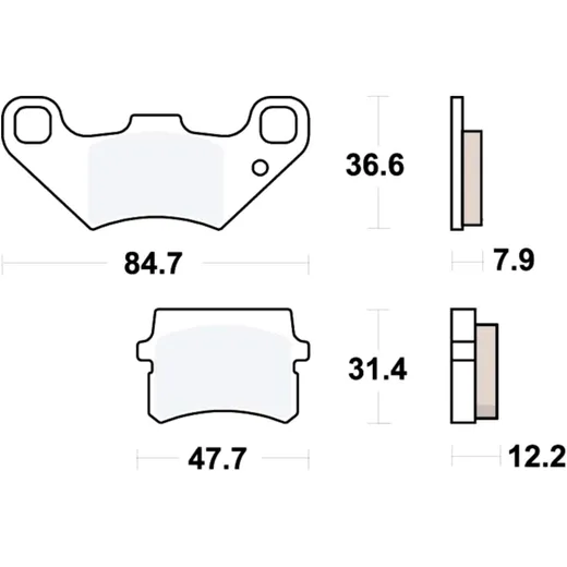 Brake pads std TRW altn 7322381 for: Motorhispania MH10, KN2, Duna, Adly/Her Chee/Herkules Sport