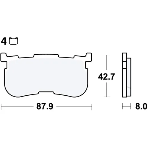 Bremsklotz Sinter hinten für Motorräder TRW Alternative 7320076