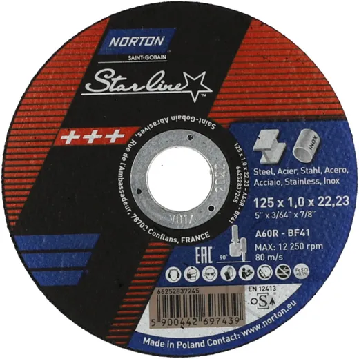CUTTING DISK 125X1.0 METAL for various uses