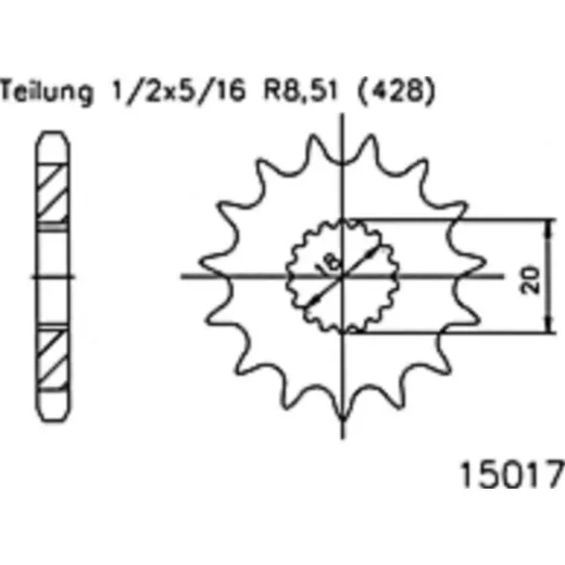 ESJOT Chain pinion, 16 teeth 92-15017-16