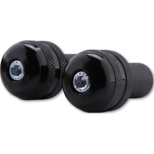 SHIN YO Bar End Weights, black, knurled, for steel handlebars