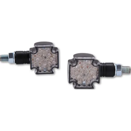 Blinkleuchte SHIN YO LED-Mini-Blinker CROSS, schwarz, kurzer Stiel