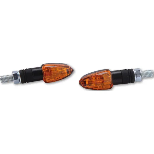 Blinkleuchte SHIN YO Halogen Blinker LIZZARD, schwarz, gelbes Glas, 12V/6W