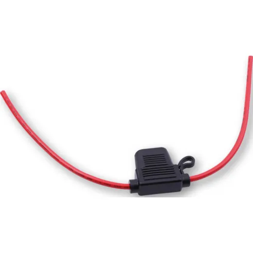 Holder for plug-in fuses 5-30 Ampere, splash-proof rubber housing.