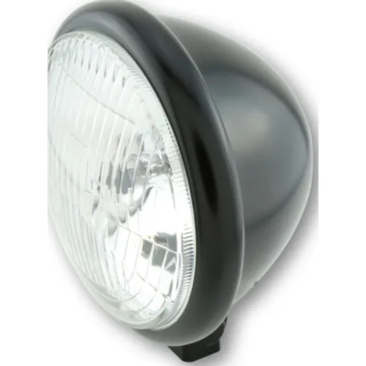 Lampe Licht SHIN YO 5 3/4 Zoll Scheinwerfer Bates Style, schwarz seidenmatt, untere Befestigung