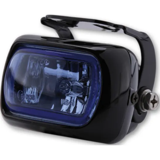 SHIN YO Fog light black aluminium housing with holder, glass blue