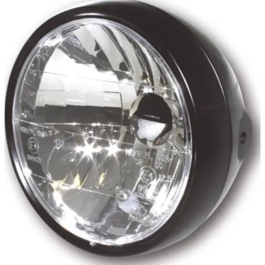 Lampe SHIN YO Scheinwerfer, 6 1/2 Zoll Metallgehäuse schwarz seidenmatt, mit Standlicht