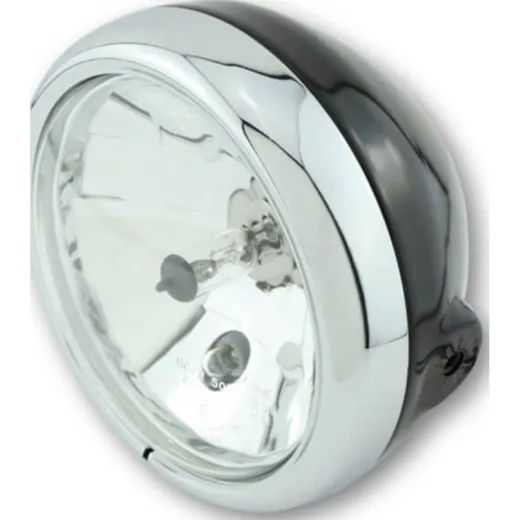 SHIN YO 5 3/4 in. main headlight PECOS, black polished, chrome ring