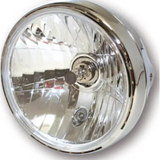 Lampe Licht SHIN YO 7 Zoll Scheinwerfer RENO 2, chrom, klares Glas