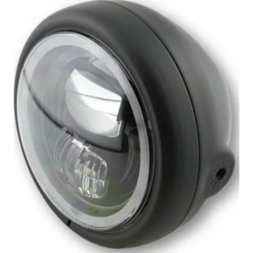 HIGHSIDER 5 3/4 Zoll LED-Scheinwerfer PECOS TYP 7 mit Standlichtring, schwarz matt