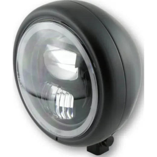 HIGHSIDER 5 3/4 Zoll LED-Scheinwerfer PECOS TYP 7 mit Standlichtring, schwarz matt 223-225