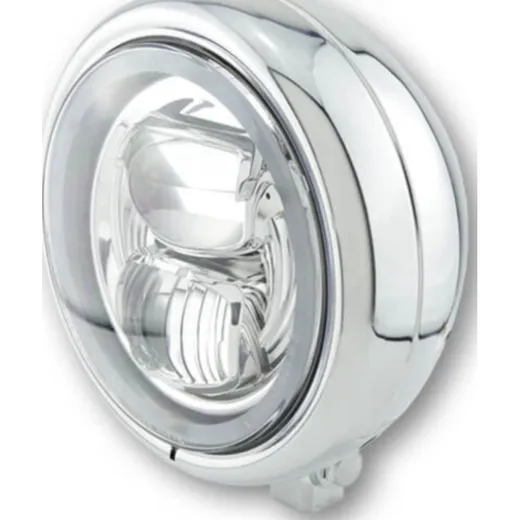HIGHSIDER 5 3/4 Zoll LED-Scheinwerfer PECOS TYP 7 mit Standlichtring, chrom