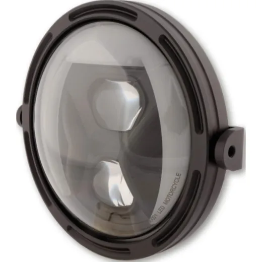 Lampe Licht HIGHSIDER 7 Zoll LED-Hauptscheinwerfer FRAME-R1 Typ 8, schwarz, seitliche Befestigung