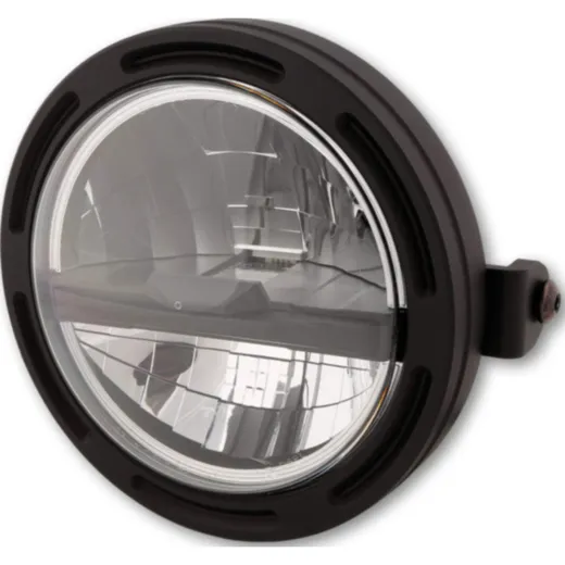 Lampe Licht HIGHSIDER 5 3/4 Zoll LED-Scheinwerfer FRAME-R2 Typ 5, schwarz, seitliche Befestigung