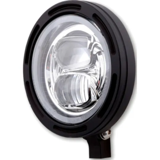 Lampe Licht HIGHSIDER 5 3/4 Zoll LED-Scheinwerfer FRAME-R2 Typ 7, schwarz, untere Befestigung