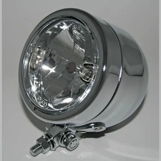 SHIN YO Chrome headlight 90mm, with lower mounting, low beam