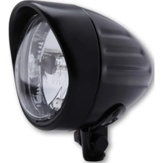 SHIN YO 90 mm BULLET GROOVED spotlight with visor, black satin finish